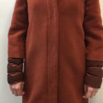 Manteau bi-matière couleur brique Rever R851 Taille 38